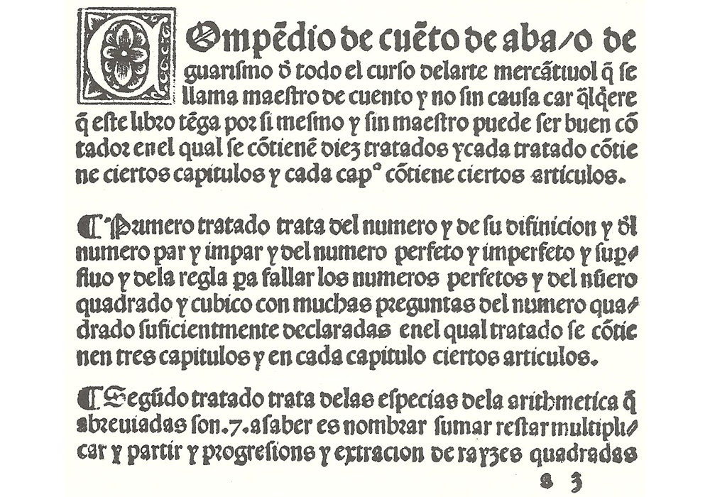 Sumario breve arithmetica-J Andrés-J Joffré-Incunabula & Ancient Books-facsimile book-Vicent García Editores-2 Index a